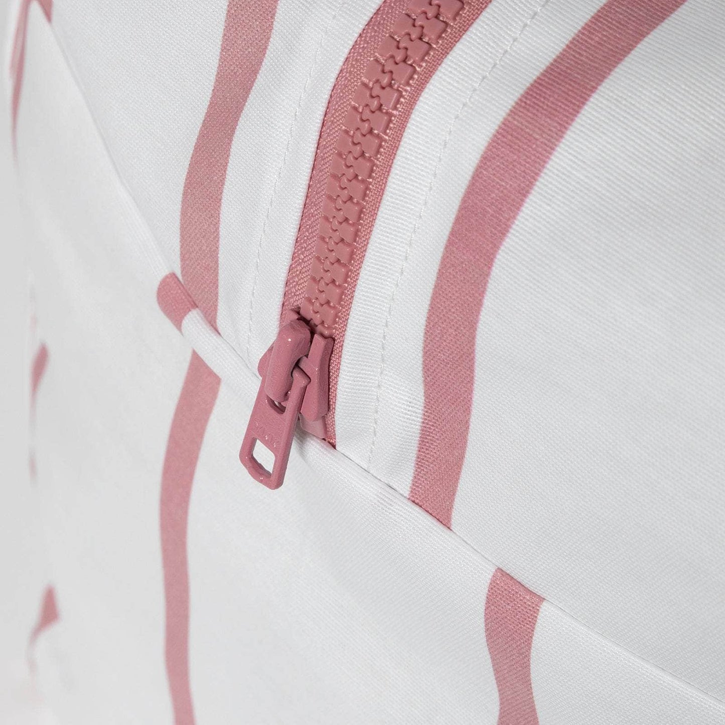 Bolsa MyBigBag Bolsa MyBigBag Blanca Raya Rosa Bolsa de playa grande y resistente | Impermeable y elegante