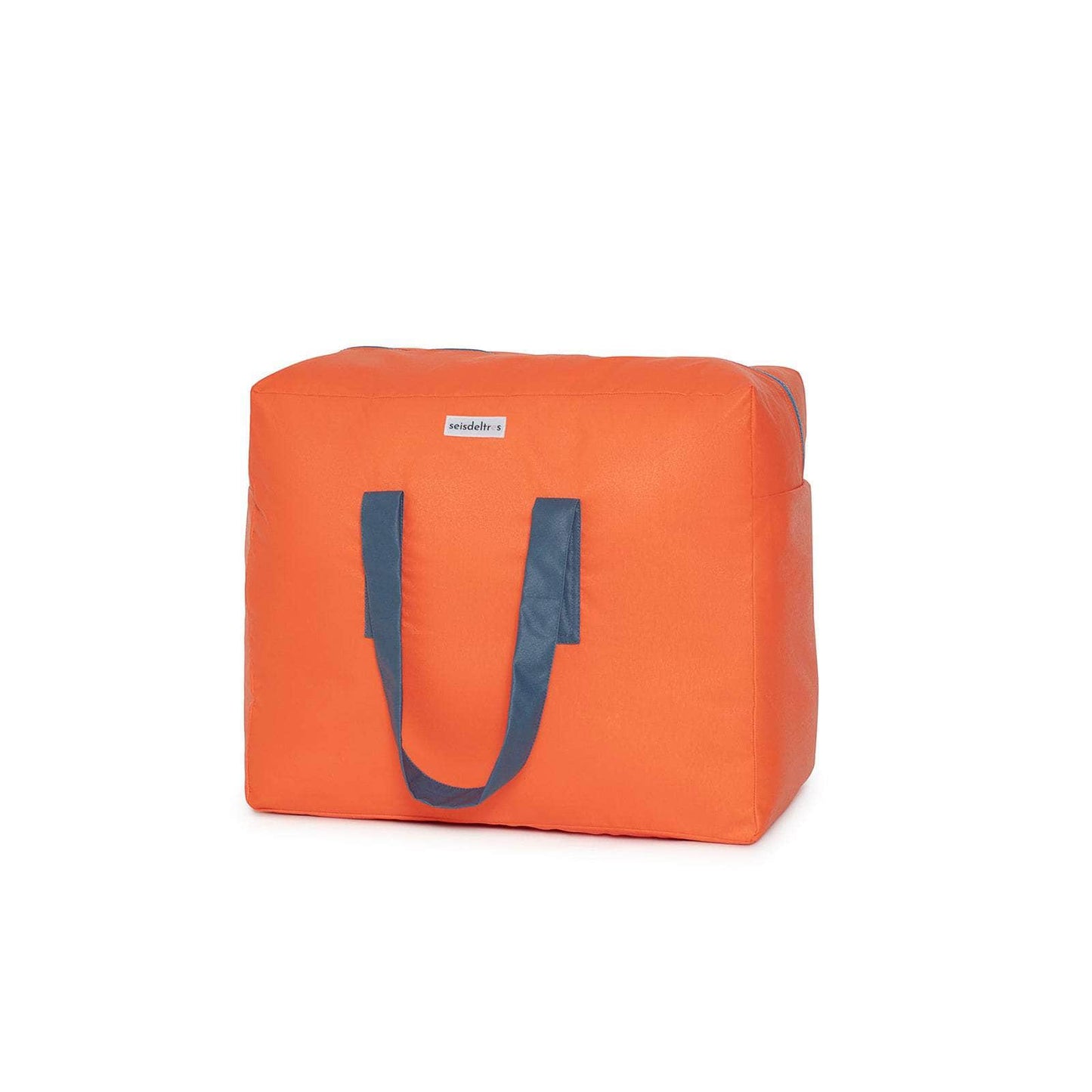 Pack Bolsa MyBigBag y Neceser Reversible - Naranja con asas y cremallera petrol