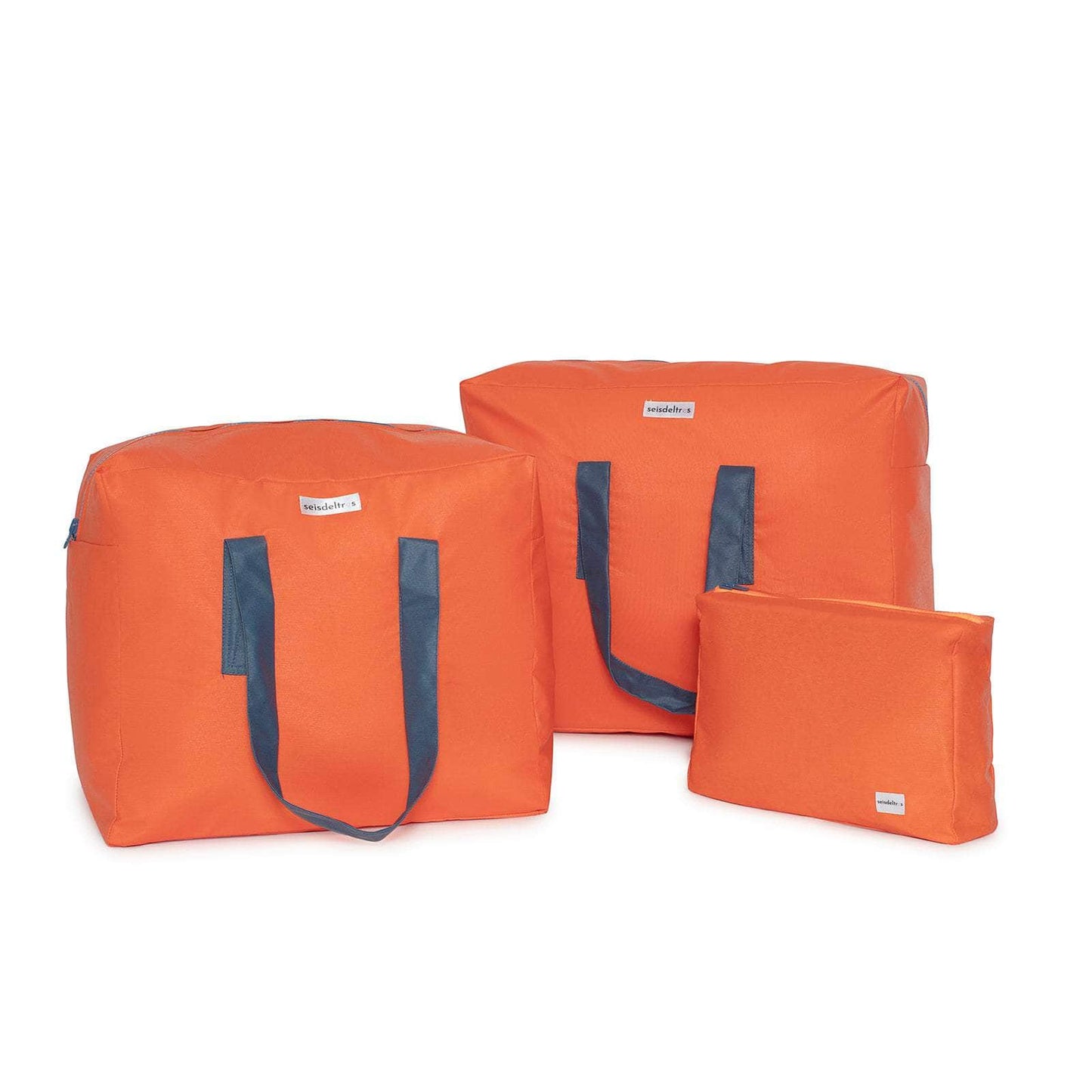 pack mybigbag Pack completo - bolsa L, bolsa XL y neceser reversible - Petrol/Naranja/Roja/Gris