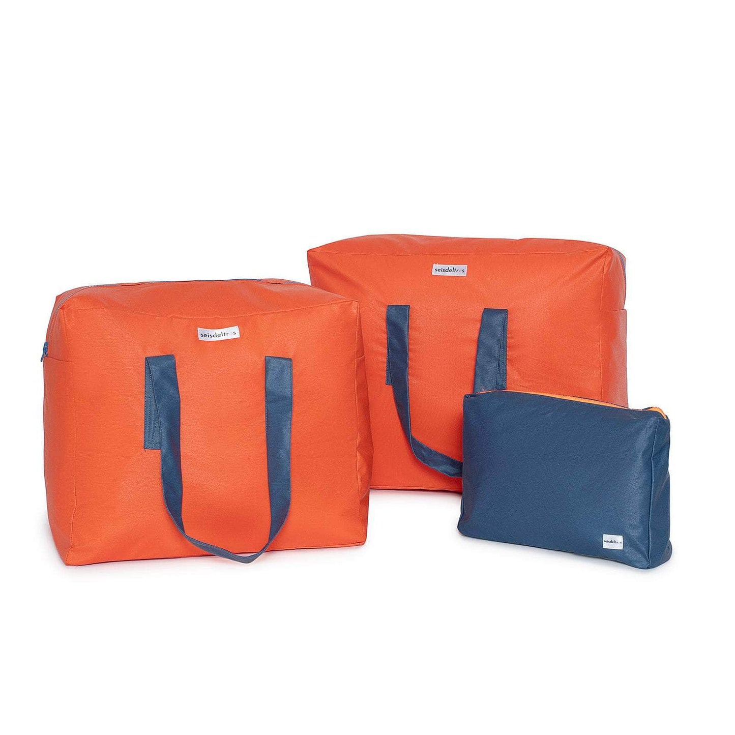 pack mybigbag Pack completo - bolsa L, bolsa XL y neceser reversible - Petrol/Naranja/Roja/Gris