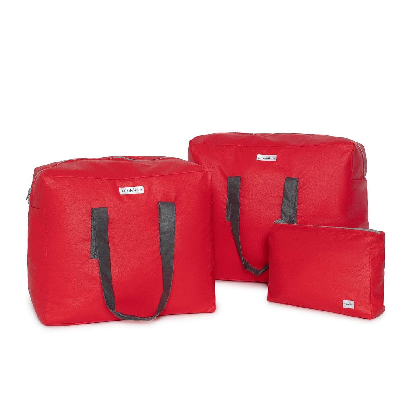 pack mybigbag Pack completo - bolsa L, bolsa XL y neceser reversible - Petrol/Naranja/Roja/Gris