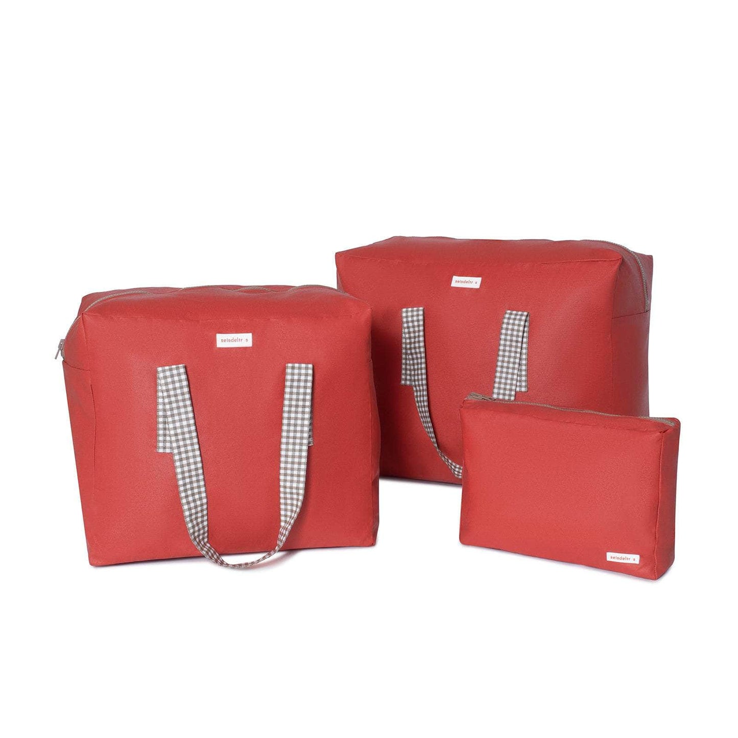 pack mybigbag Pack completo - bolsa XL, bolsa L y neceser - Marrón/Minivichy/Teja Pack completo - bolsa XL, bolsa L y neceser - Marrón/Minivichy/Teja