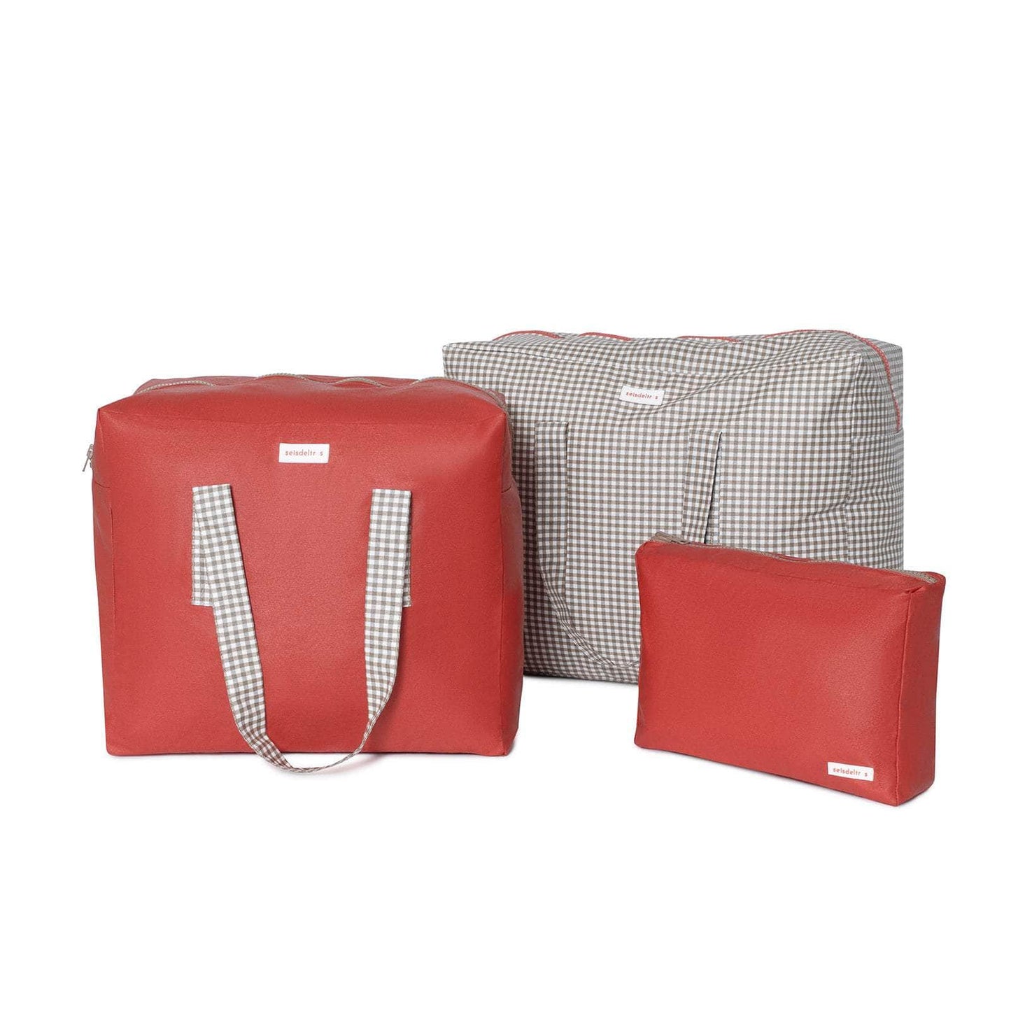 pack mybigbag Pack completo - bolsa XL, bolsa L y neceser - Marrón/Minivichy/Teja Pack completo - bolsa XL, bolsa L y neceser - Marrón/Minivichy/Teja