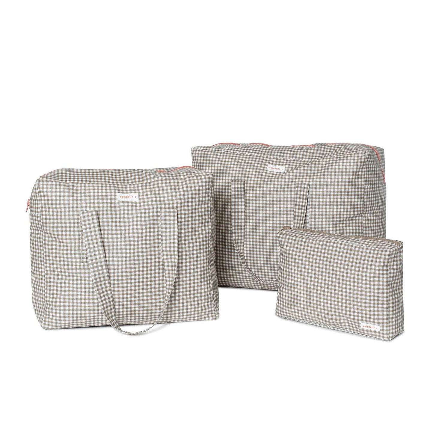 pack mybigbag Pack completo - bolsa XL, bolsa L y neceser - Marrón/Minivichy/Teja Pack completo - bolsa XL, bolsa L y neceser - Marrón/Minivichy/Teja