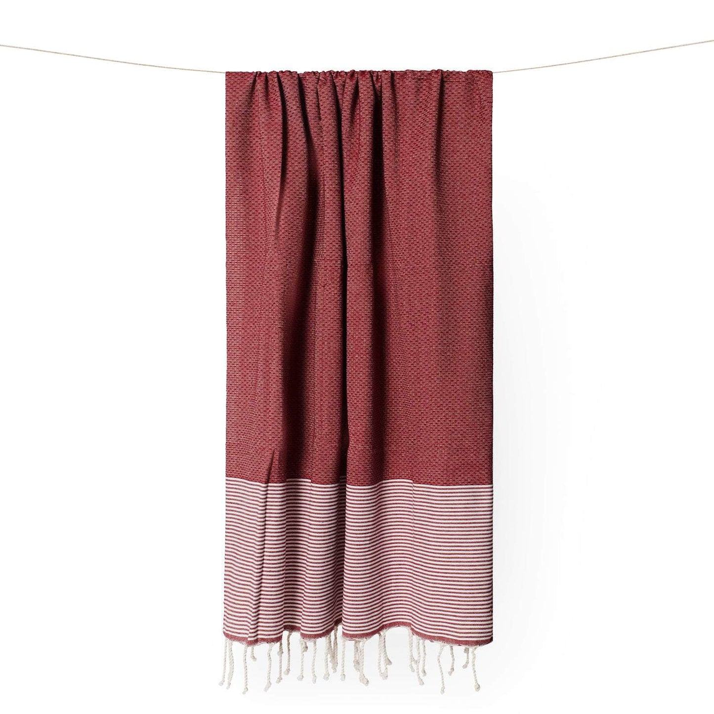 Toalla de Fouta Burdeos Toalla Fouta para Playa y Piscina | Suave, Ligera y de Secado Rápido
