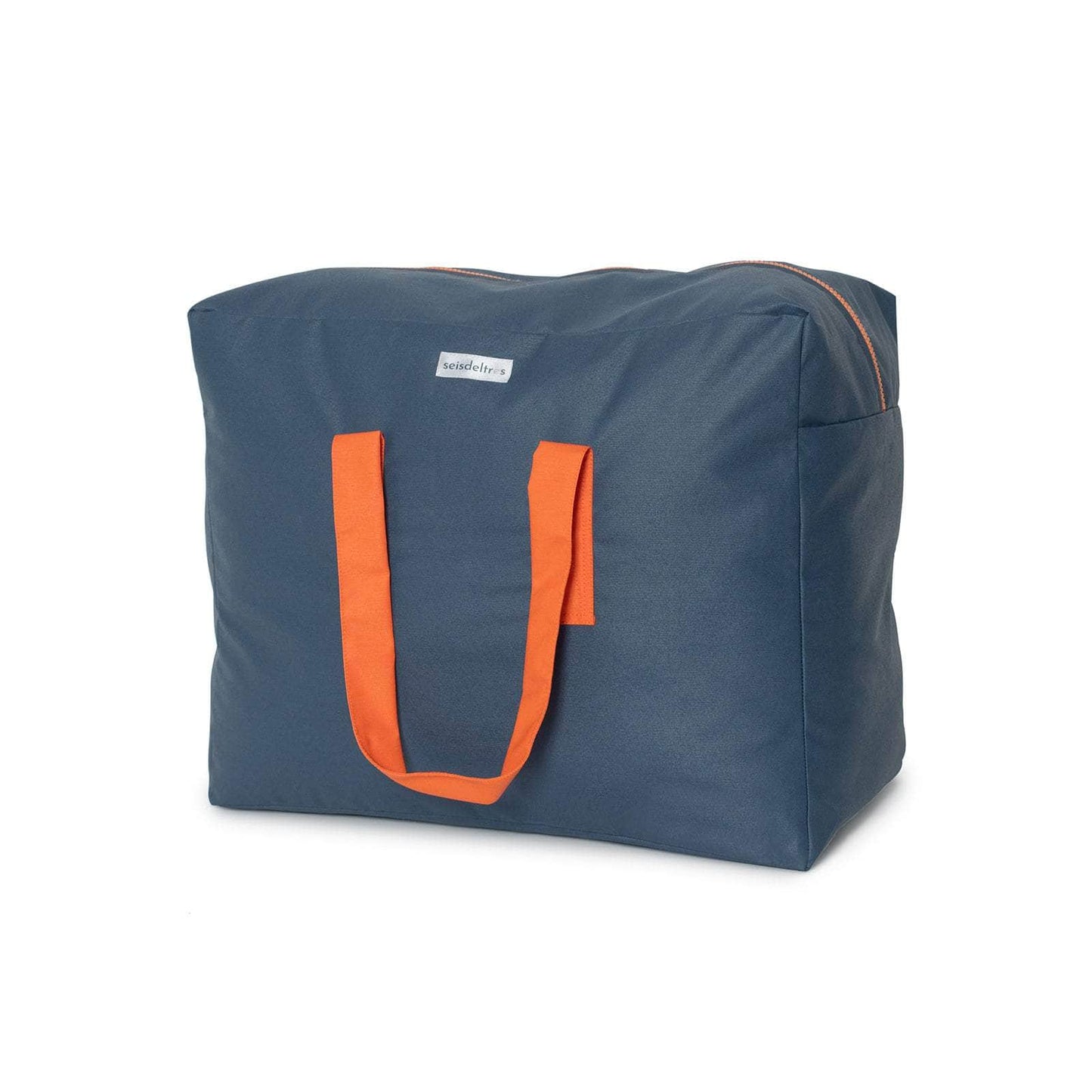 Bolsa MyBigBag Bolsa MyBigBag Petrol con asas y cremallera naranja