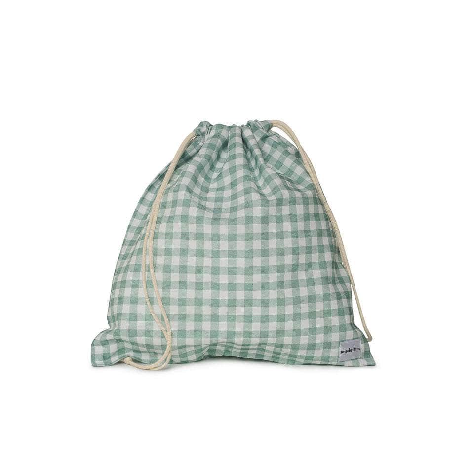 Bolsa Saco para bebé Cuadros Verde Empolvado