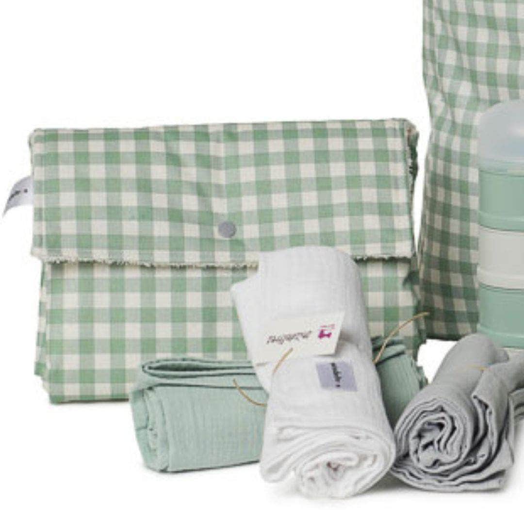 Cambiador de viaje Cuadros Verde Empolvado