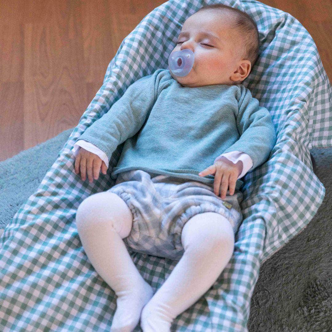 Manta polar bebé Cuadros Verde Empolvado