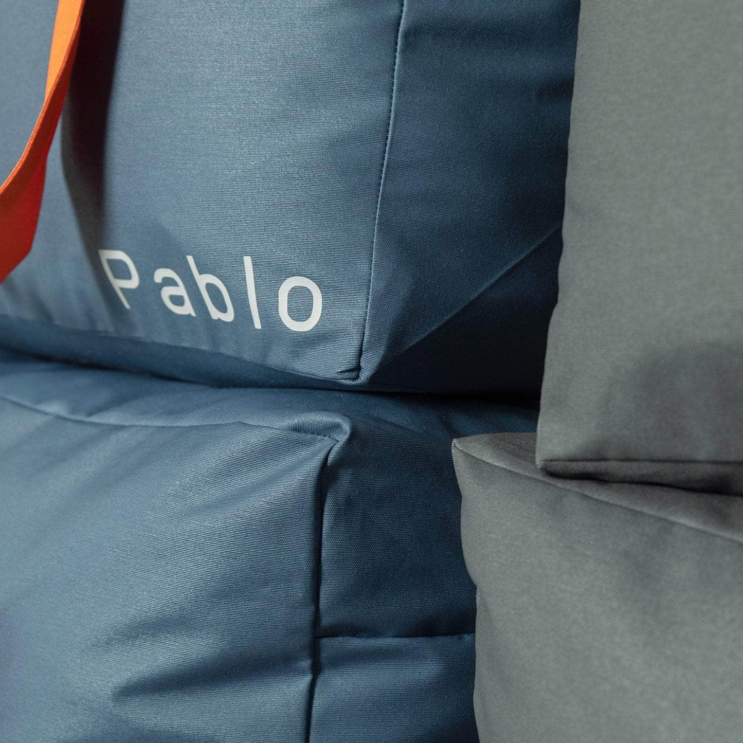 Pack Bolsa MyBigBag Azul Petrol con asas naranjas y Neceser Reversible (cremallera naranja)