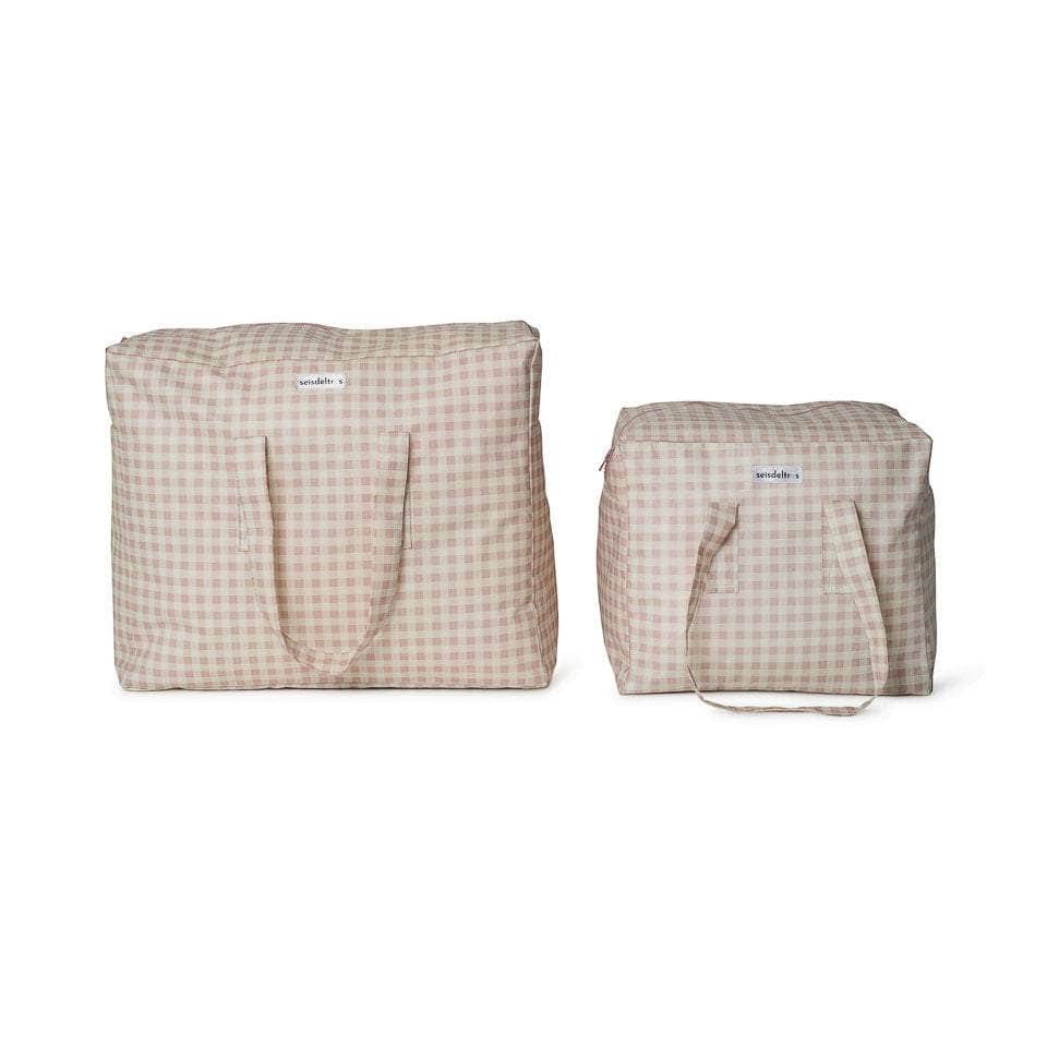 sin fundas Pack Dúo Baby - XL y M - Cuadros Rosa Empolvado