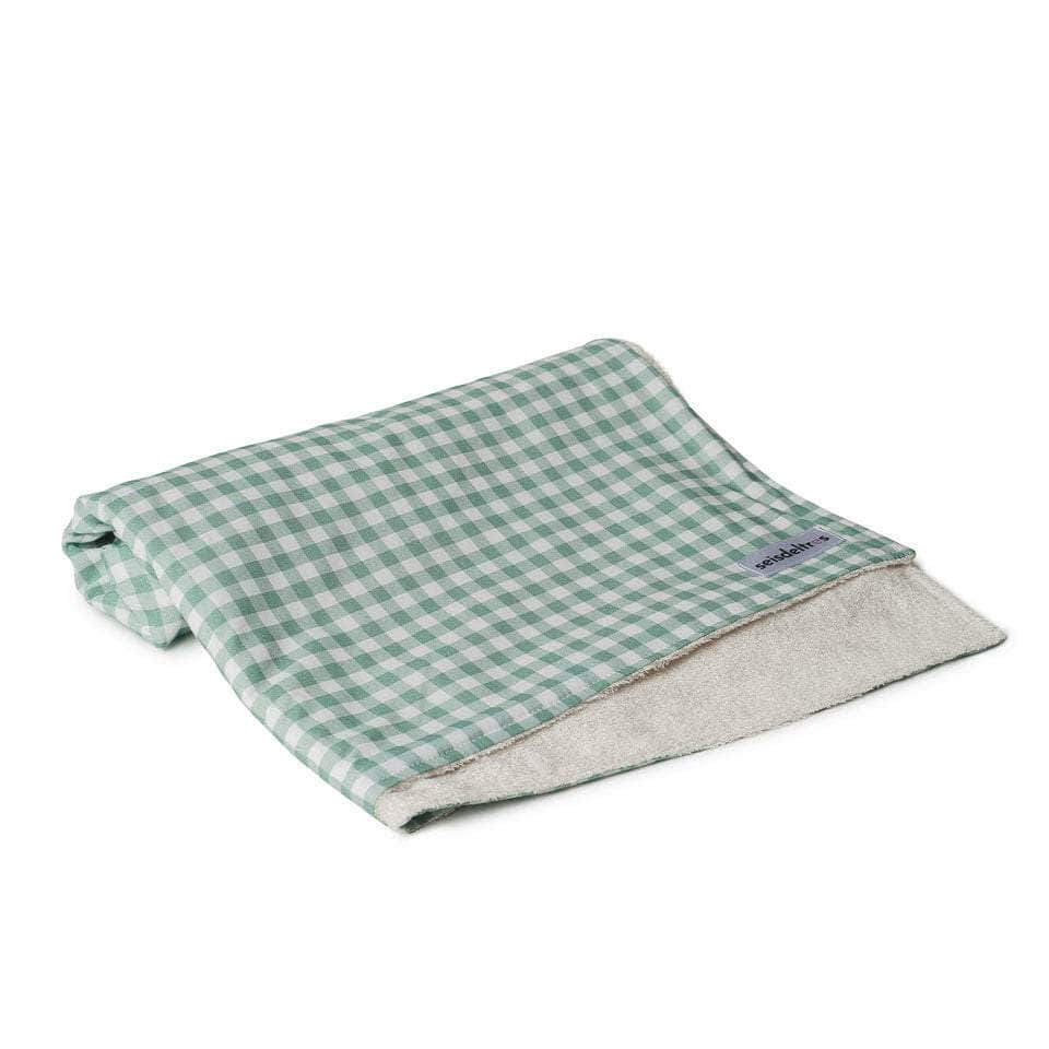 Toalla de bebé Cuadros Verde Empolvado