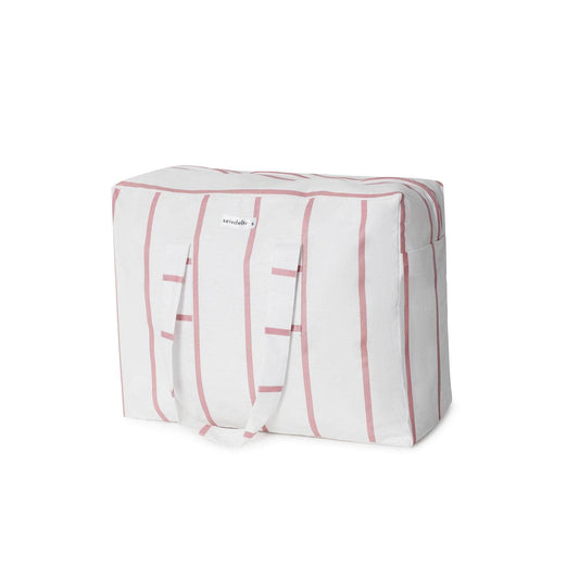 Bolsa MyBigBag Bolsa MyBigBag Blanca Raya Rosa Bolsa de playa grande y resistente | Impermeable y elegante​
