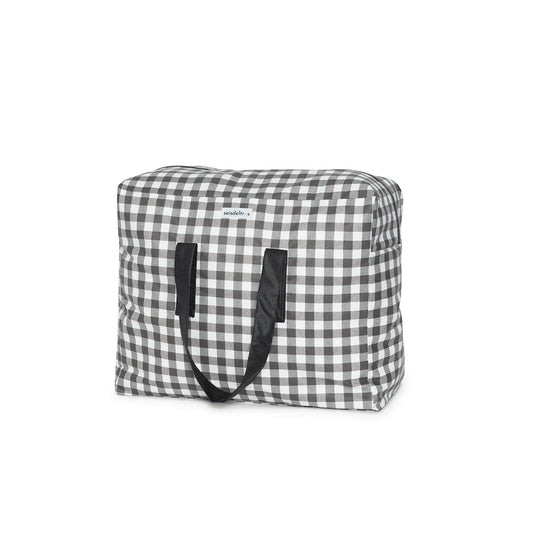 Bolsa MyBigBag Bolsa MyBigBag Cuadros Vichy Negro con asas y cremallera Negras