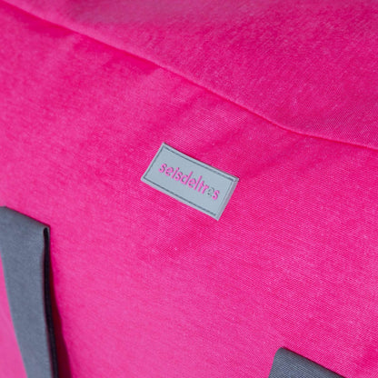 Bolsa MyBigBag Bolsa MyBigBag Rosa Fucsia con asas verde caqui Bolsa MyBigBag Rosa Fucsia con asas verde caqui