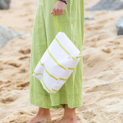neceser MybigBag Neceser MyBigBag Blanco Raya Verde Lima  Neceser MyBigBag Verano | Ligero, con bolsillo y agarrador