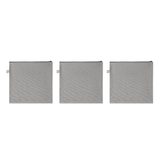 OUT - Trío de Fundas Multiusos personalizadas - Gris Claro cremallera verde