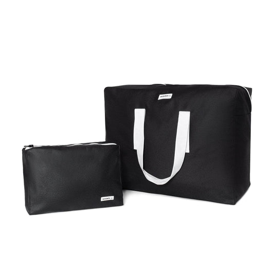 Pack Bolsa MyBigBag y Neceser - Negra asas blancas Pack Bolsa MyBigBag y Neceser - Negra asas blancas