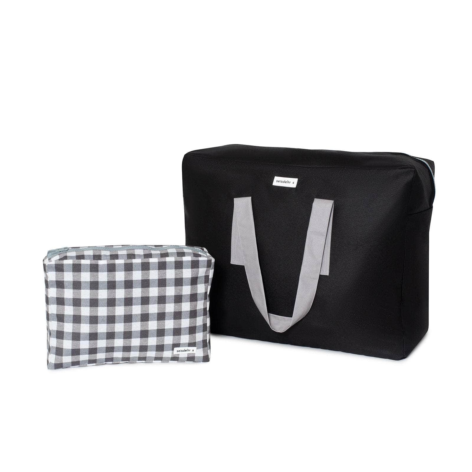 Pack Bolsa MyBigBag y Neceser - Negra asas gris Pack Bolsa MyBigBag y Neceser - Negra asas gris