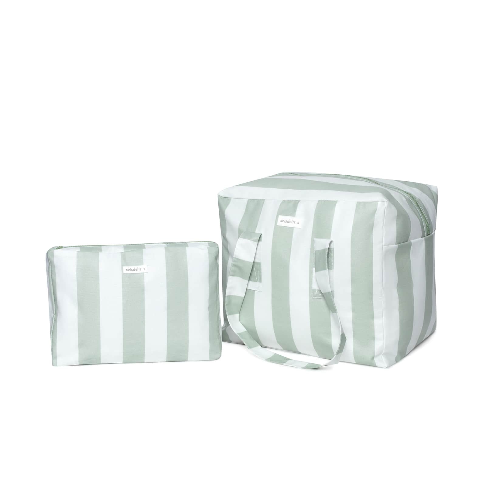 Pack Bolsa MyBigBag y Neceser Rayas Verde Pack Bolsa MyBigBag y Neceser Rayas Verde