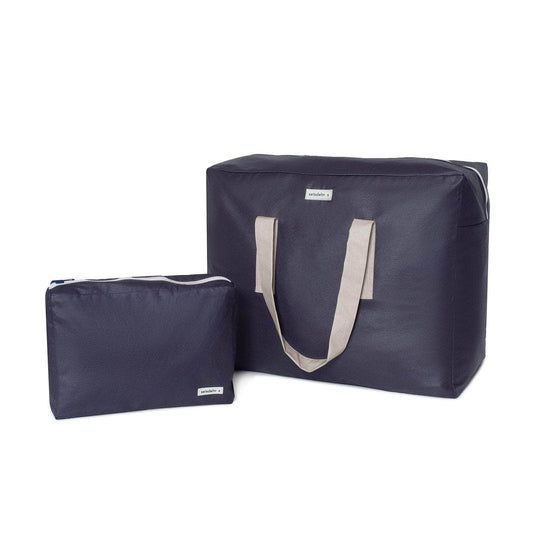 Pack Bolsa MyBigBag y Neceser Reversible - Azul Marino asas beige Pack Bolsa MyBigBag y Neceser Reversible - Azul Marino asas beige
