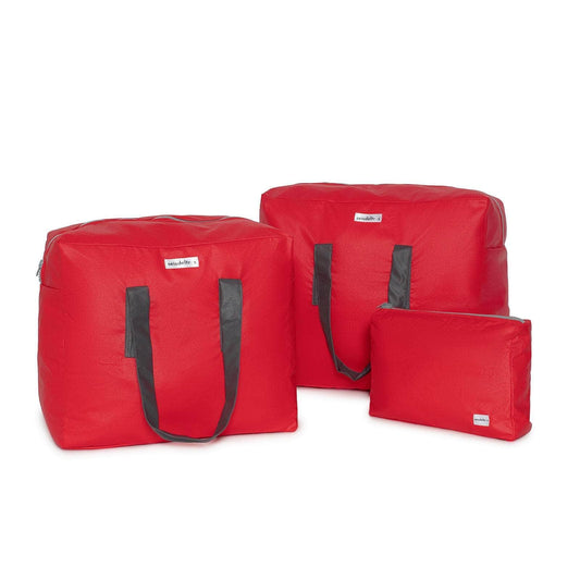 pack mybigbag Pack completo - bolsa L, bolsa XL y neceser reversible - Petrol/Naranja/Roja/Gris