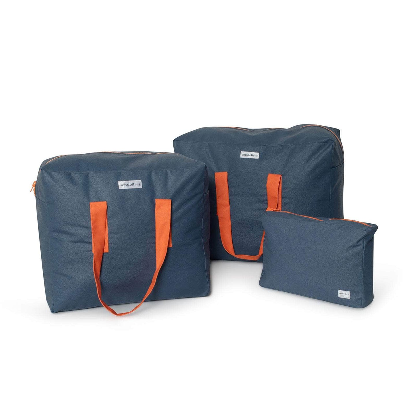 pack mybigbag Pack completo - bolsa L, bolsa XL y neceser reversible - Petrol/Naranja/Roja/Gris