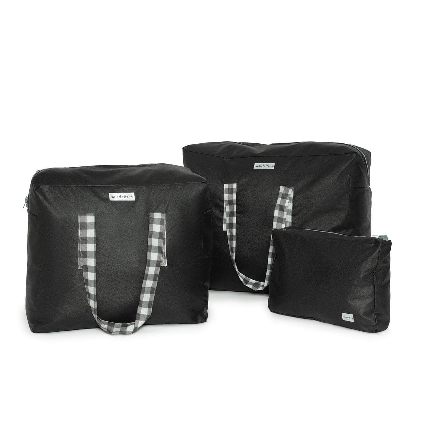 pack mybigbag Pack completo - bolsa L, bolsa XL y neceser - Vichy/Negro