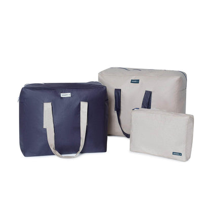 pack mybigbag Pack completo - bolsa XL, bolsa L y neceser - Azul Marino / Beige Pack completo - bolsa XL, bolsa L y neceser - Azul Marino / Beige