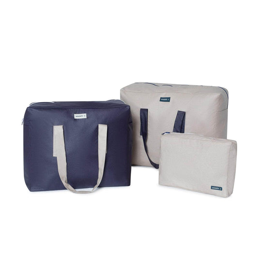 pack mybigbag Pack completo - bolsa XL, bolsa L y neceser - Azul Marino / Beige Pack completo - bolsa XL, bolsa L y neceser - Azul Marino / Beige