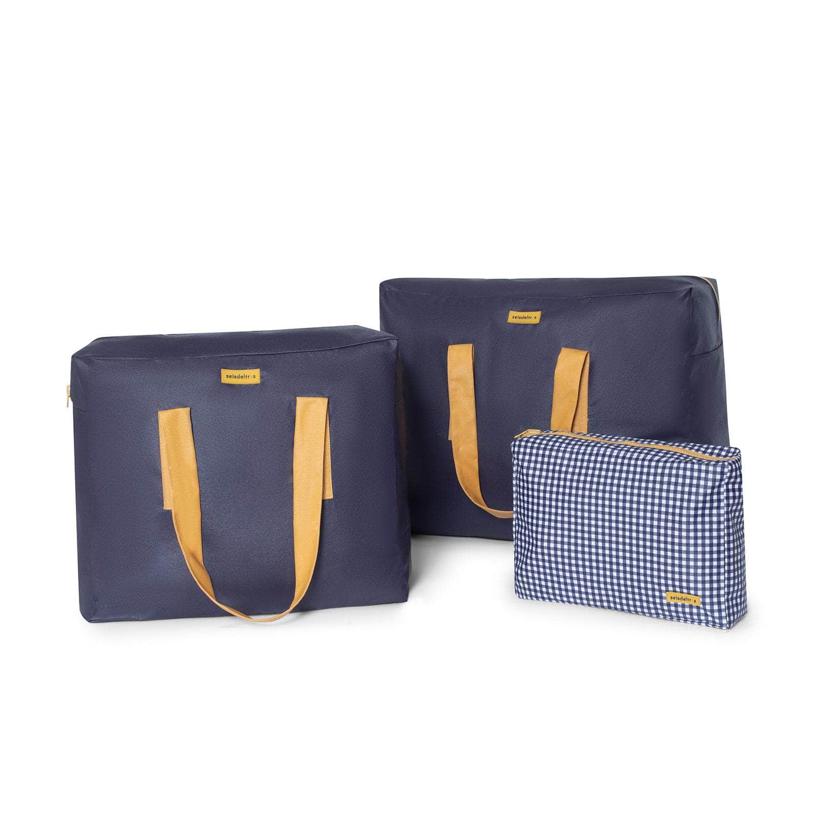 pack mybigbag Pack completo - bolsa XL, bolsa L y neceser - Azul Marino/Minivichy Pack completo - bolsa XL, bolsa L y neceser - Azul Marino/Minivichy