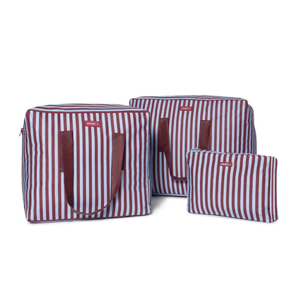 pack mybigbag Pack completo - bolsa XL, bolsa L y neceser - Burdeos/Rayas/Escocesa Pack completo - bolsa XL, bolsa L y neceser - Burdeos/Rayas/Escocesa