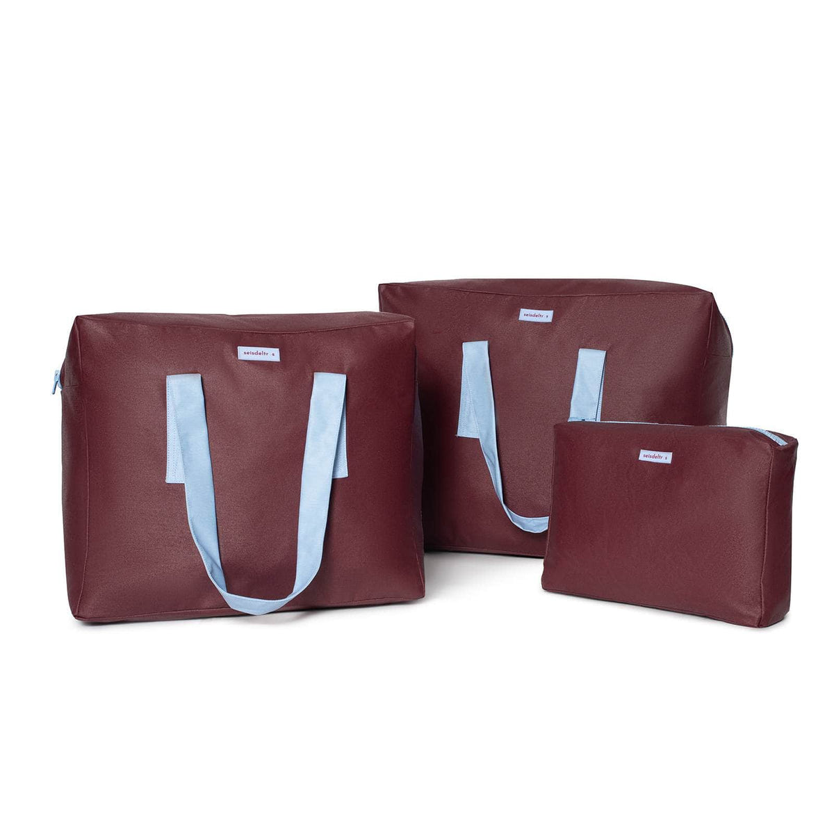 pack mybigbag Pack completo - bolsa XL, bolsa L y neceser - Burdeos/Rayas/Escocesa Pack completo - bolsa XL, bolsa L y neceser - Burdeos/Rayas/Escocesa