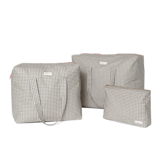 pack mybigbag Pack completo - bolsa XL, bolsa L y neceser - Marrón/Minivichy/Teja Pack completo - bolsa XL, bolsa L y neceser - Marrón/Minivichy/Teja