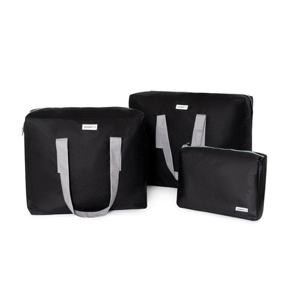pack mybigbag Pack completo - bolsa XL, bolsa L y neceser - Negra asas gris Pack completo - bolsa XL, bolsa L y neceser - Negra asas gris