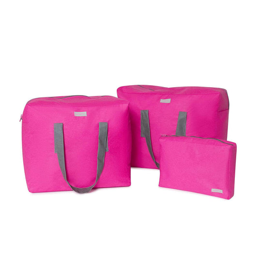 pack mybigbag Pack completo - bolsa XL, bolsa L y neceser reversible - Verde Caqui asas naranjas Pack completo - bolsa XL, bolsa L y neceser reversible - Verde Caqui asas naranjas