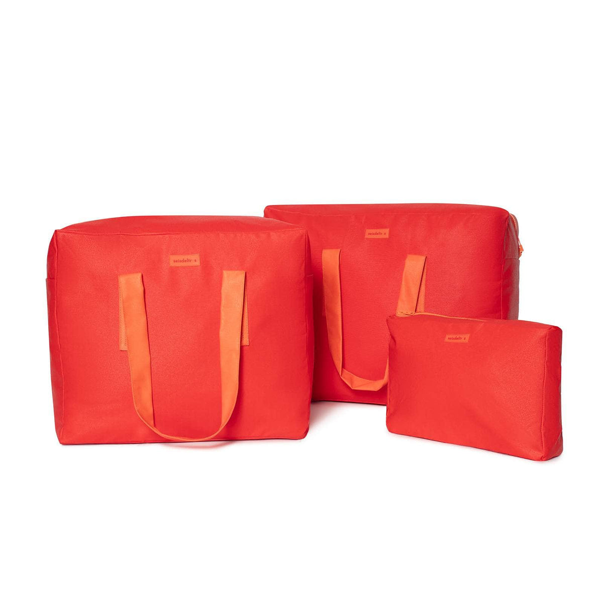 pack mybigbag Pack completo - bolsa XL, bolsa L y neceser - Roja asas naranjas Pack completo - bolsa XL, bolsa L y neceser - Roja asas naranjas