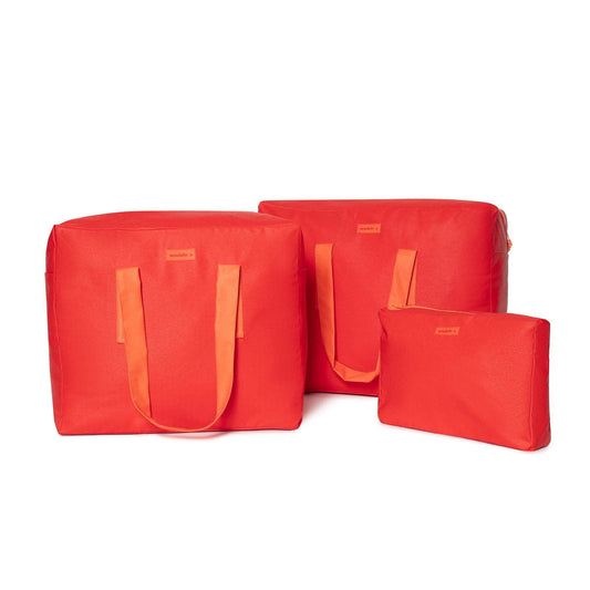 pack mybigbag Pack completo - bolsa XL, bolsa L y neceser - Roja asas naranjas Pack completo - bolsa XL, bolsa L y neceser - Roja asas naranjas