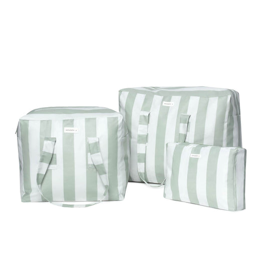 pack mybigbag Pack completo - bolsa XL, bolsa M y Neceser Rayas Verde Pack completo - bolsa XL, bolsa M y Neceser Rayas Verde