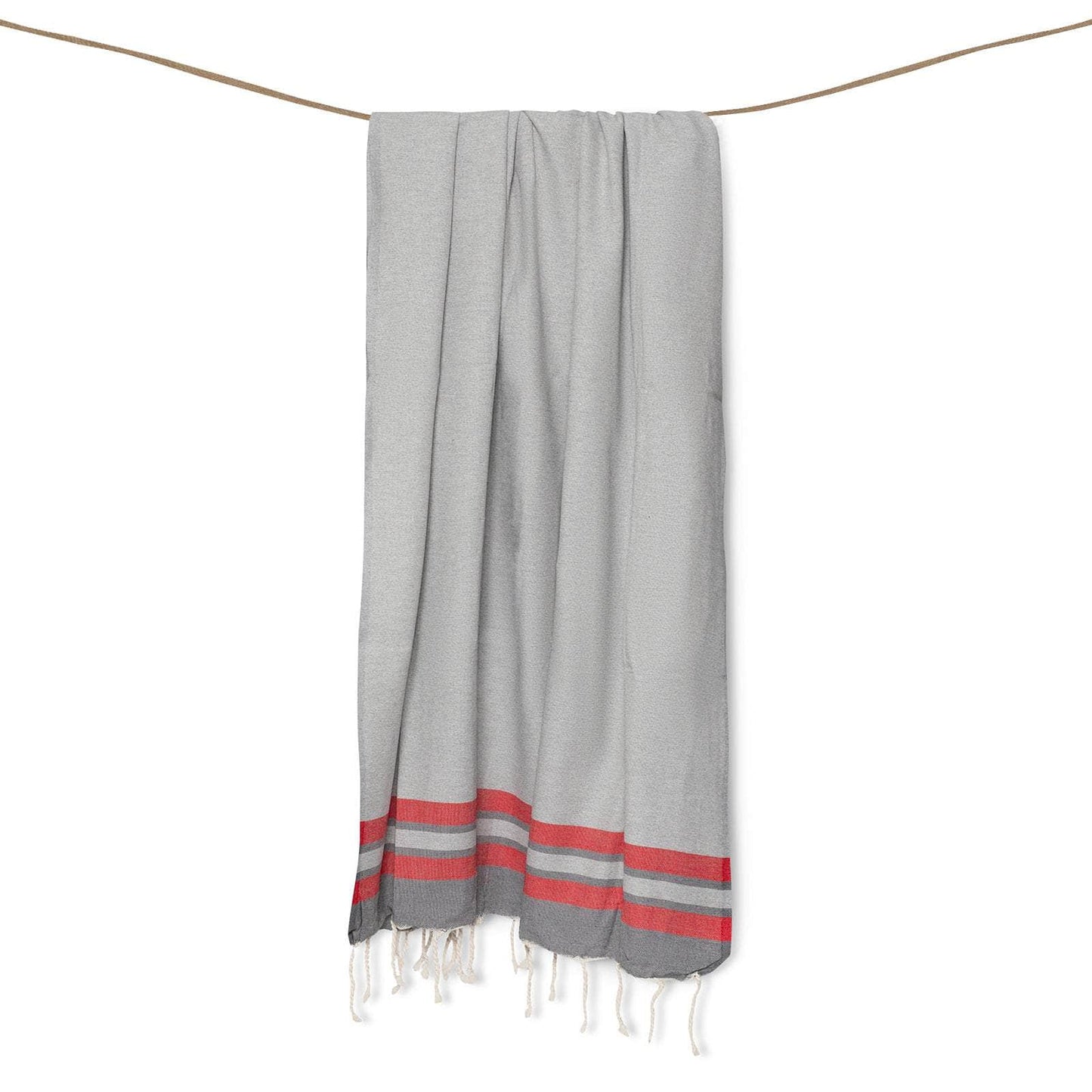 Toalla de fouta Gris y roja