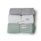 Pack Trío muselinas (Gris-Blanco-Verde Empolvado)